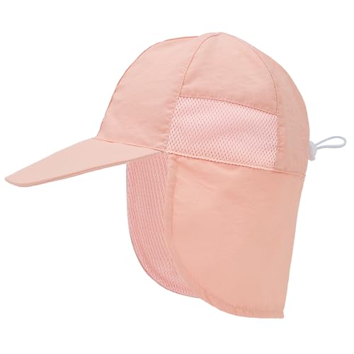 Durio Baby Sun Hat with Neck Flap UPF 50+ Sun Protection Babys Summer Hat Breathable Lining Baby Beach Hat for Boys Girls, Babys Sunhat 6-12 Months, Pink 6-12 Months - Image 1