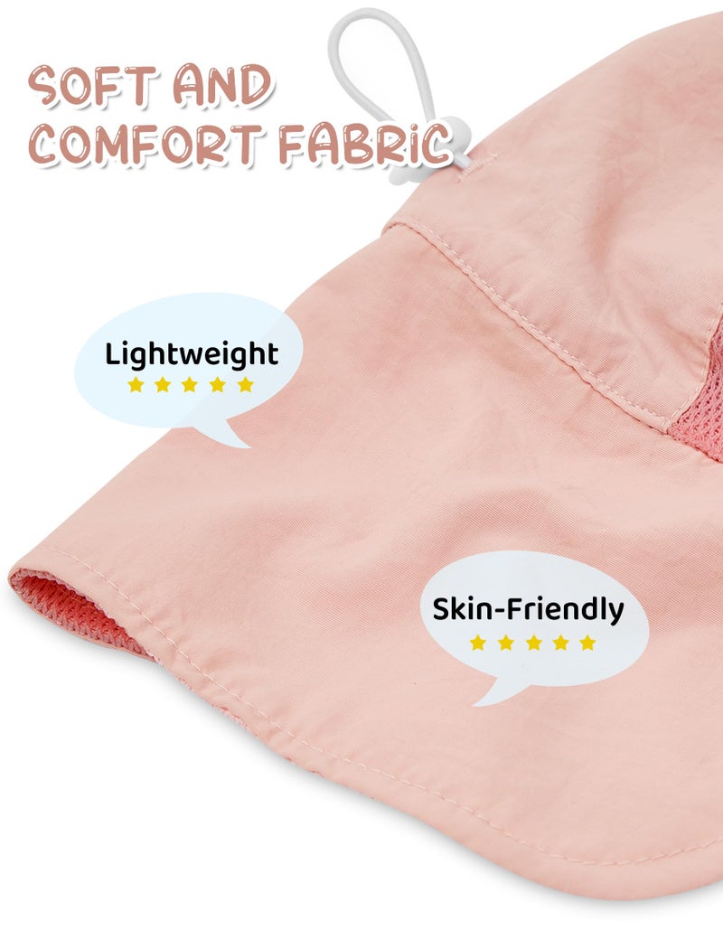 Durio Baby Sun Hat with Neck Flap UPF 50+ Sun Protection Babys Summer Hat Breathable Lining Baby Beach Hat for Boys Girls, Babys Sunhat 6-12 Months, Pink 6-12 Months - Image 5