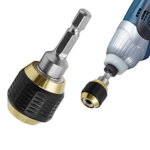 Saipe 2 Pcs 1/4 Inch Hex Shank Drill Bit Extension Screwdriver Bit Holder Extension Rod Self-Locking Drill Bit Holder Quick Release Chuck Adapter Connector Power Drill Tool [60mm Length] - Image 2
