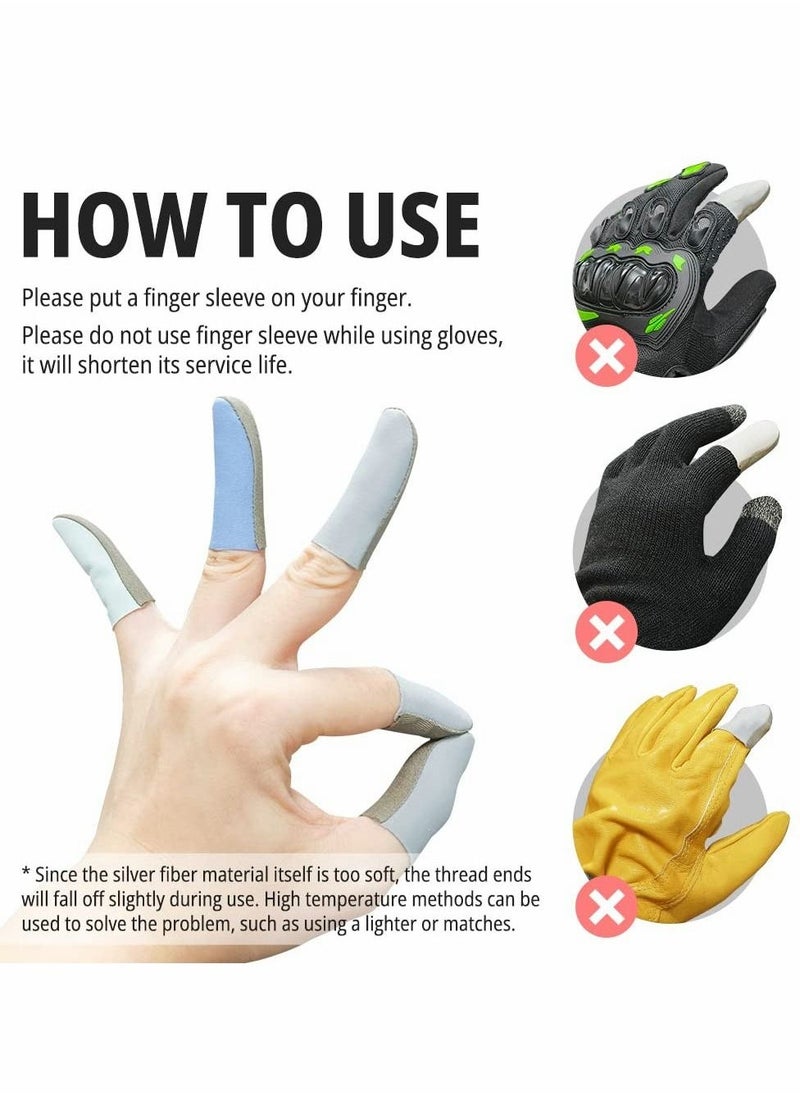 Gaming Finger Sleeves, Mobile Phone Gaming Finger Sleeves for PUBG Breathable Fingertips Sweatproof Anti-Slip Fingertip Cover Thumb Gloves,for All Touchscreen Devices,10 Piece - Image 2