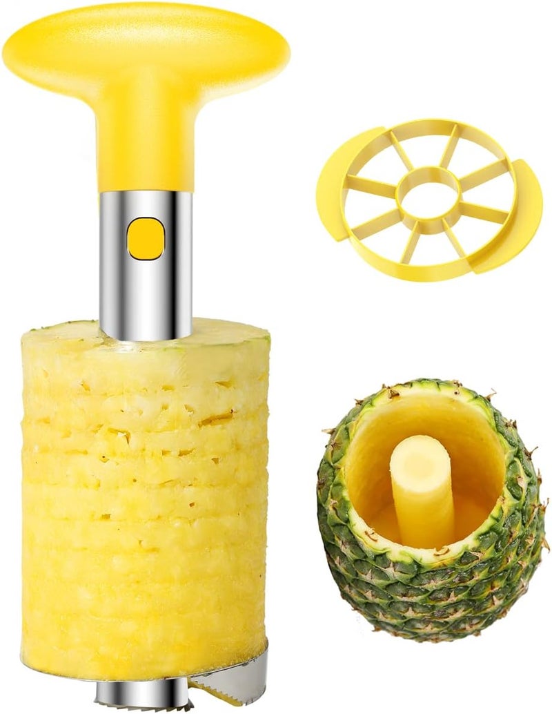 SameTech Easy Kitchen Tool Stainless Steel Fruit Pineapple Peeler Corer Slicer Cutter - Image 1