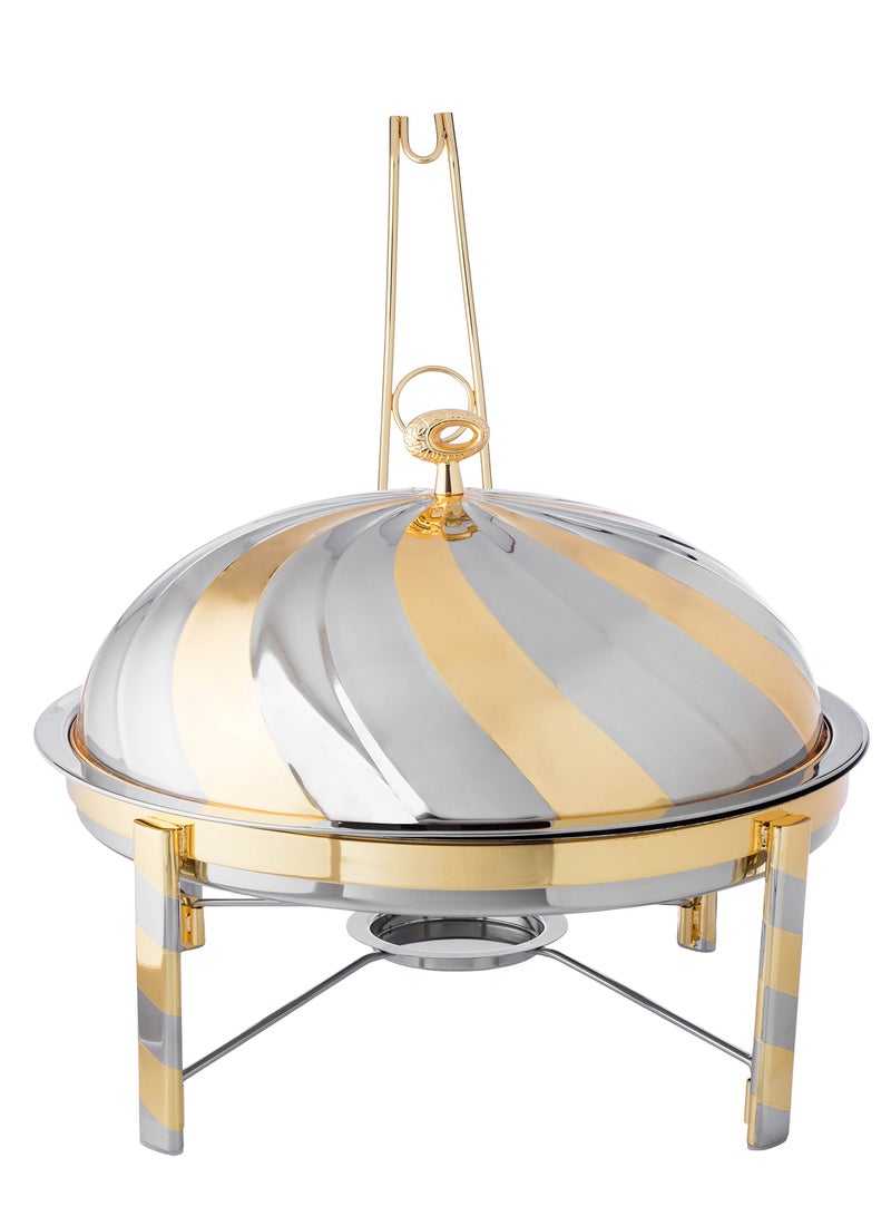 Dania 50cm Stainless Steel Buffet Warmer with Silver and Gold Cover  - Image 1
