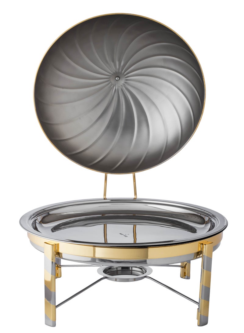 Dania 50cm Stainless Steel Buffet Warmer with Silver and Gold Cover  - Image 2