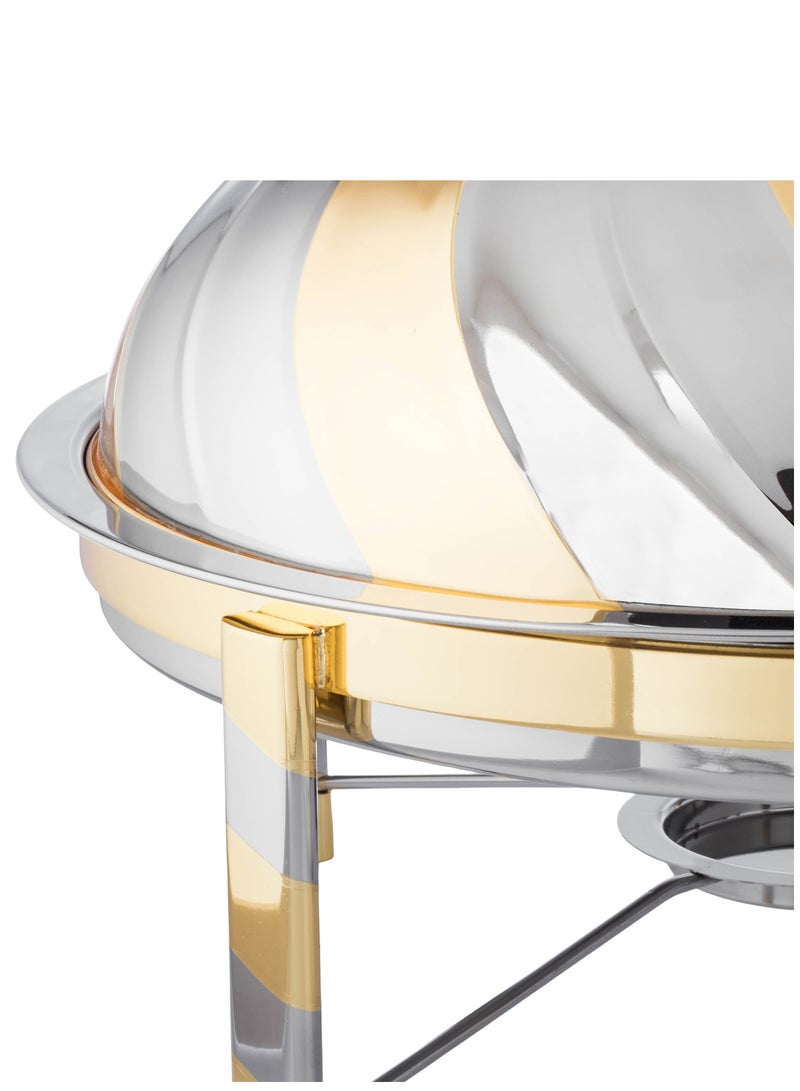 Dania 50cm Stainless Steel Buffet Warmer with Silver and Gold Cover  - Image 3