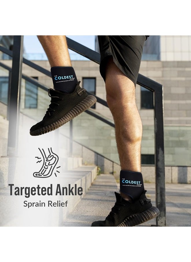 THE COLDEST WATER - Coldest Foot Ankle Achilles Tendonitis Icing Pain Relief Ice Wrap with Cold Compression Gel Packs | Best for Achilles Tendon Injuries, Plantar Fasciitis, Heel and Sore Feet Cold Therapy - Image 1