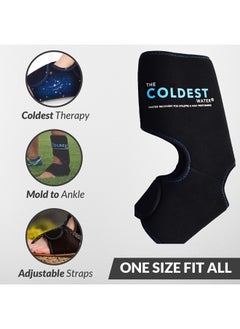 THE COLDEST WATER Coldest Foot Ankle Achilles Tendonitis Icing Pain Relief Ice Wrap with Cold Compression Gel Packs | Best for Achilles Tendon Injuries, Plantar Fasciitis, Heel and Sore Feet Cold Therapy  - Image 3