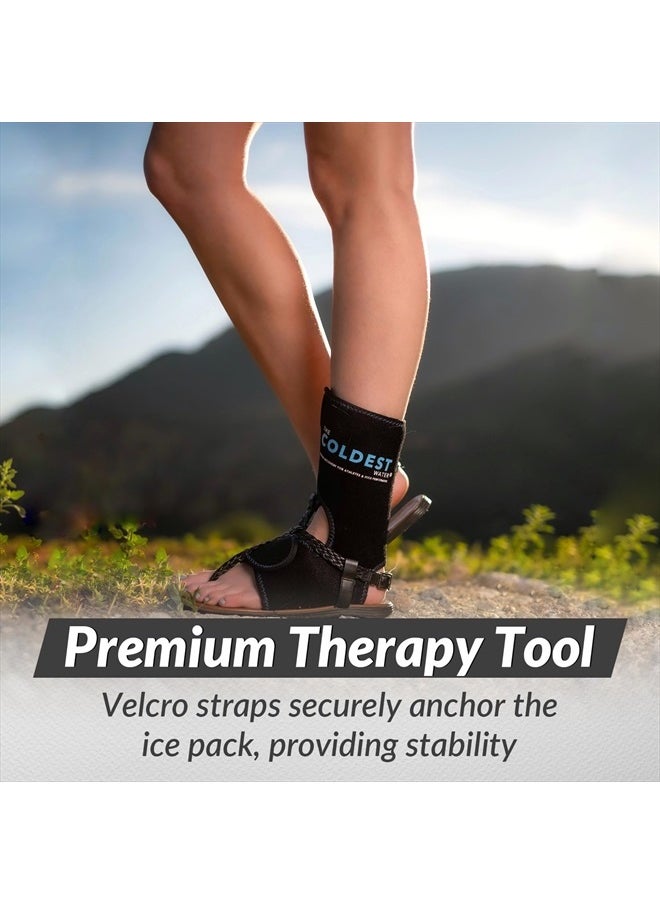 THE COLDEST WATER - Coldest Foot Ankle Achilles Tendonitis Icing Pain Relief Ice Wrap with Cold Compression Gel Packs | Best for Achilles Tendon Injuries, Plantar Fasciitis, Heel and Sore Feet Cold Therapy - Image 1