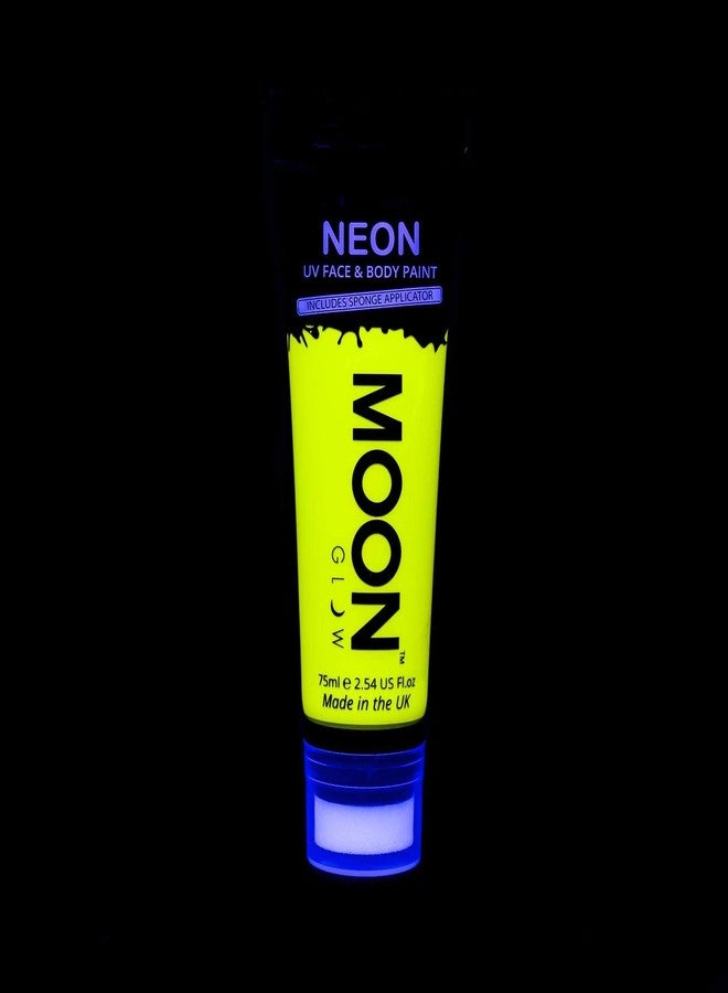 Moon Glow Supersize 2.54oz Blacklight Neon UV Face & Body Paint - Intense Yellow - with sponge applicator - Image 2
