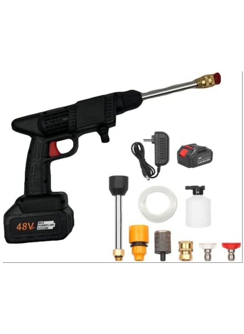 BGM 48V Cordless Portable Washer Electric High Pressure Cleaner Machine 200W 30Bar Lithium Handheld Car Cleaning Device With Foam Generator Nozzle Water Pump  - Image 1