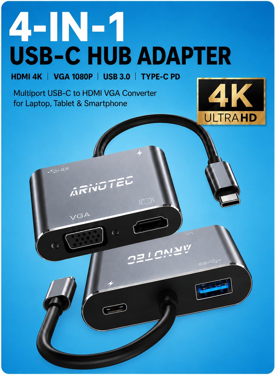 arnotec Arnotec 4-in-1 usb-c Hub Adapter usbc Z4A98FC233B45C6C72367Z