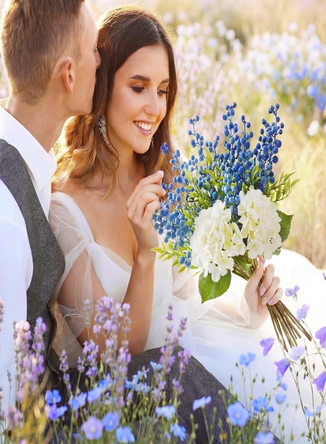 جيجكسين مجموعة جيغشين المكونة من 12 غصن توت أزرق صناعي، أعواد توت أزرق مزيفة، ملصقات زهور صناعية للزينة، إكسسوارات توت أزرق صناعي لتزيين الحفلات وحفلات الزفاف والمنزل (17.7 بوصة) - Image 5