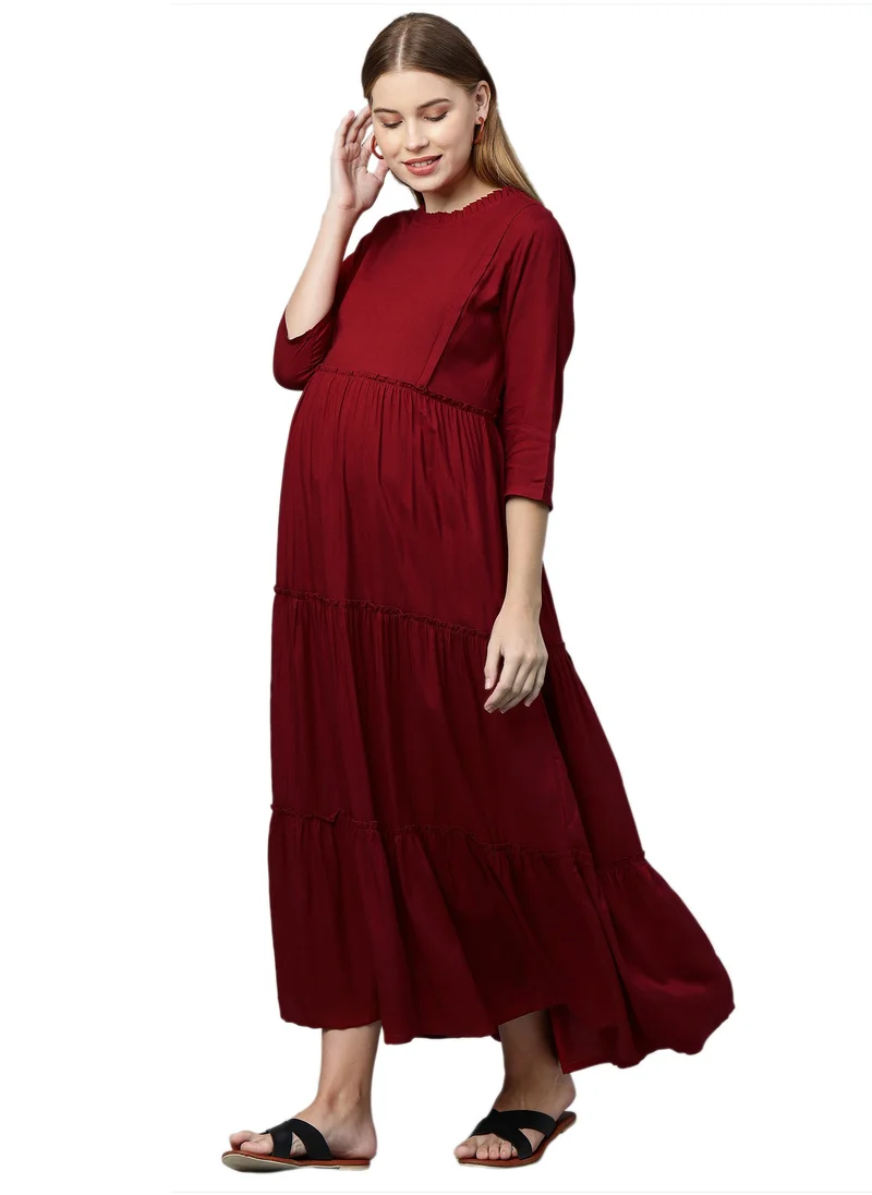 TUMMY TUMMY Women's Rayon Maternity & Nursing Dress