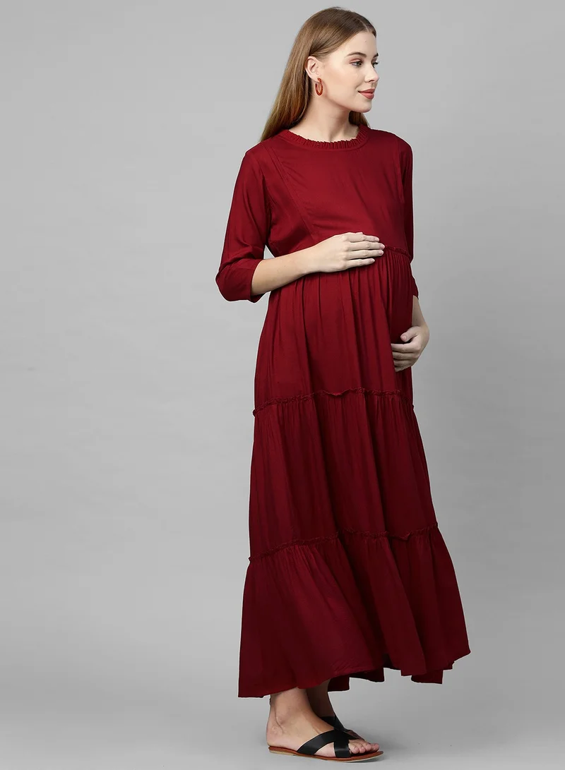 TUMMY Tiered Maternity Dress