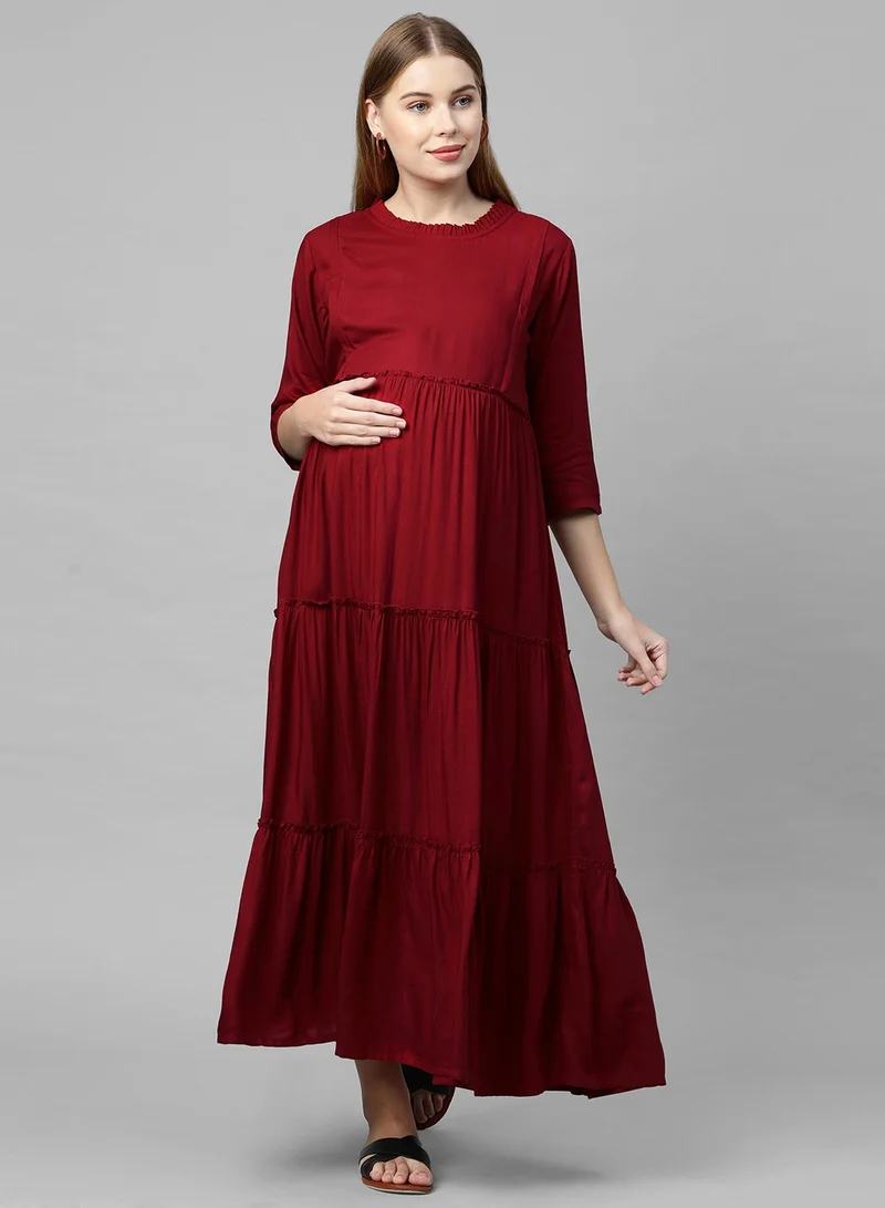 TUMMY Tiered Maternity Dress