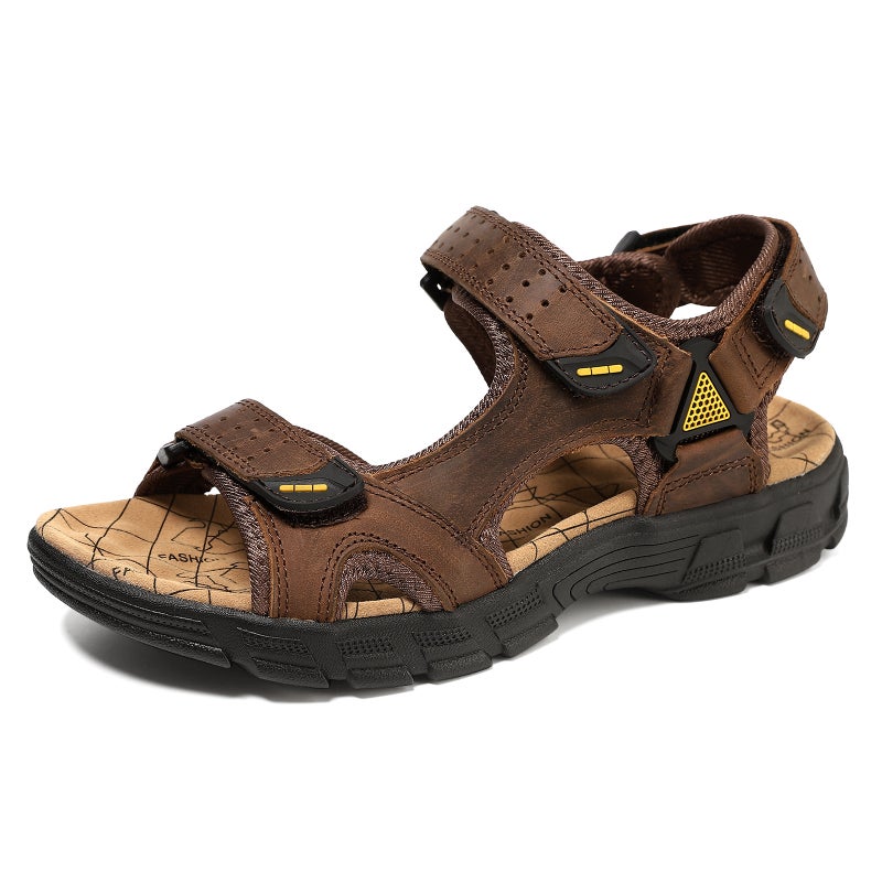 Men's Top Layer Cowhide Leather Casual Sandals - Image 5