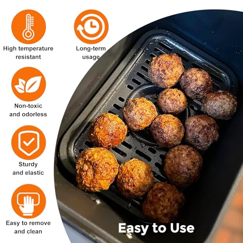 oecue Air Fryer Replacement Parts for Ninja Foodi DZ090 6QT DZ201 DZ100 8QT DualZone Air Fryers, 2 PCS Non-Stick Food Grade Air Fryer Accessories Grill Pan Plate Crisper Plate Rack Tray, Dishwasher Safe - Image 5