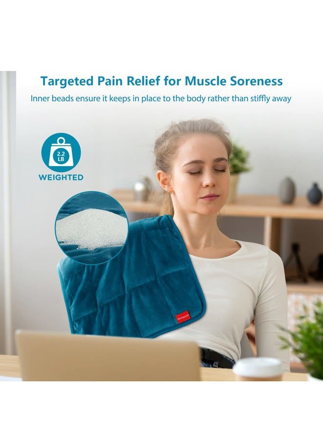 Comfytemp Weighted Heating Pad for Back & Cramps, 2.2lb Electric Neck Shoulder Heat Pad for Pain Relief, FSA HSA Eligible, Valentines Day Gifts for Her Him Wife Husband, 2H Auto-Off, 12x24, Washable - Image 4