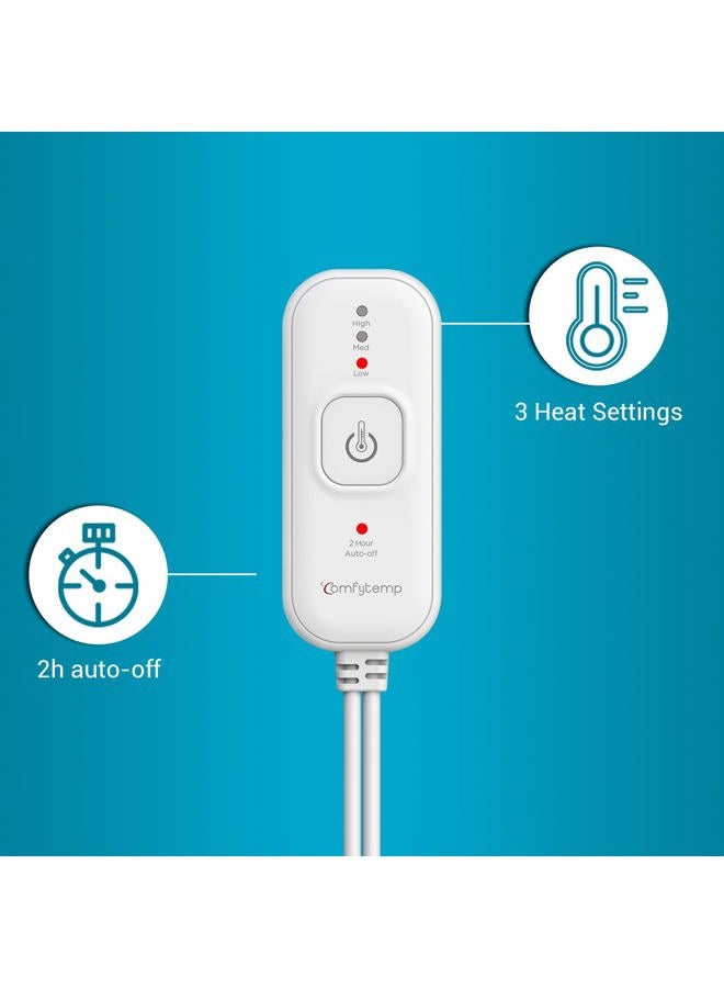 Comfytemp Weighted Heating Pad for Back & Cramps, 2.2lb Electric Neck Shoulder Heat Pad for Pain Relief, FSA HSA Eligible, Valentines Day Gifts for Her Him Wife Husband, 2H Auto-Off, 12x24, Washable - Image 5