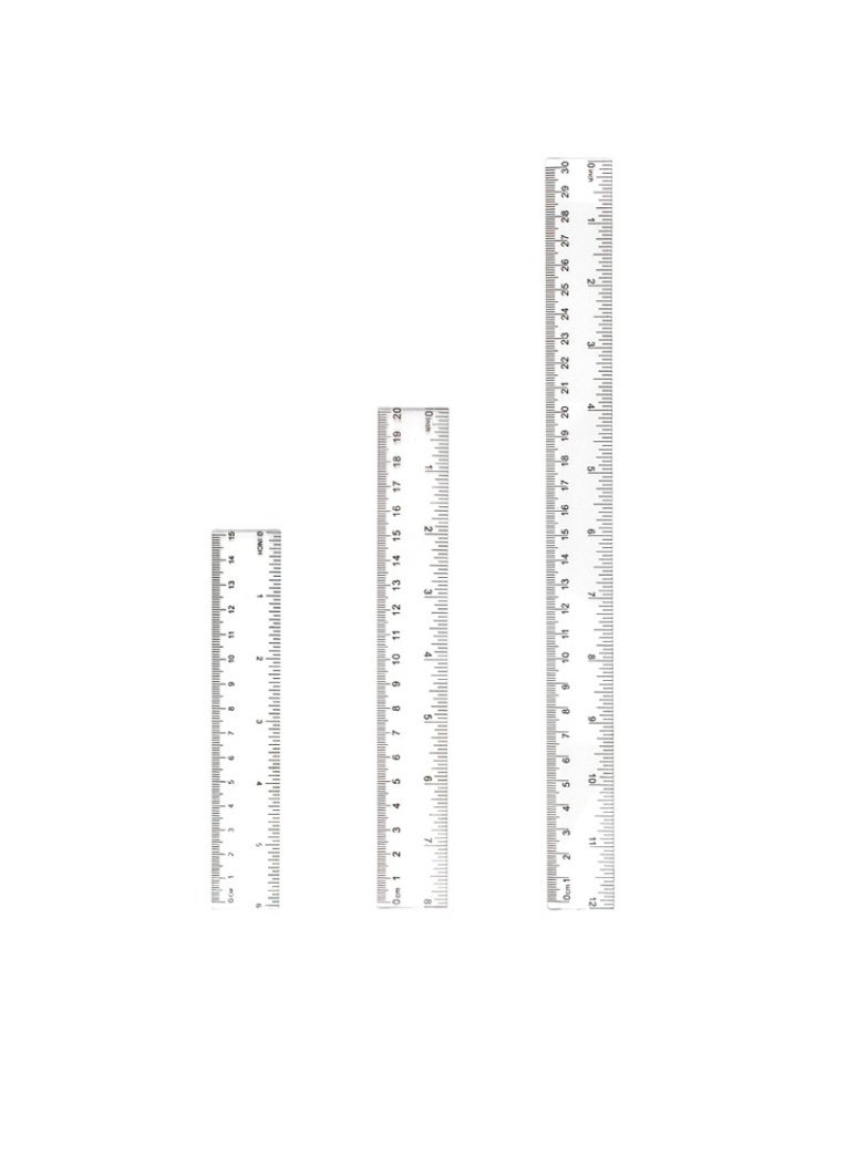 Clear Plastic Ruler Set  Double-Sided Measurement Scale Ruler, 15CM,20CM,30CM,Set of 3 - Image 1