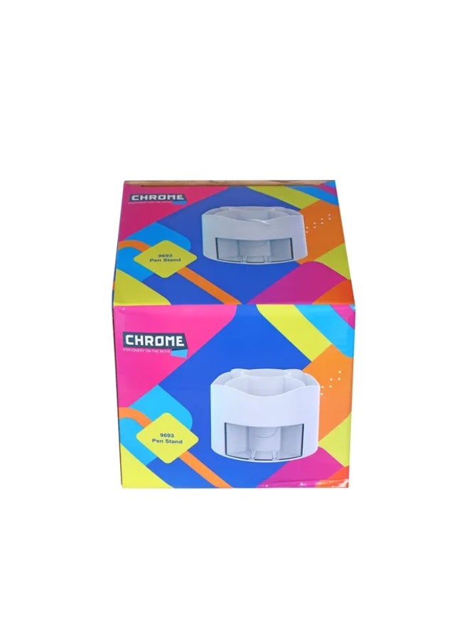 chrome Plastic Pen Stand 9693 - Image 1