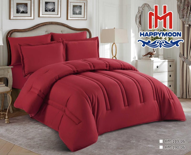 Happymoon Solid Color Comforter Set Single Size 4 Pieces Microfiber Bedding Set Luxury Soft Bed Set with Fitted Sheet & Pillow Sham, Lightweight All Season Comforter 230x170 cm Snap Closure - Image 1