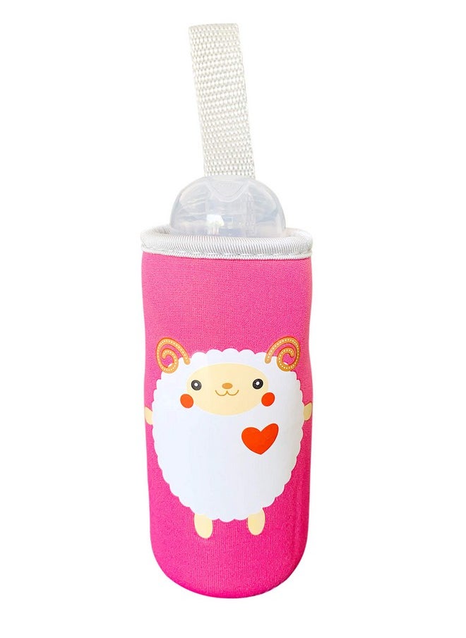 The Little Lookers ? Cute Animated Patterned Soft Stretchable Baby Feeding Bottle Cover With Easy To Hold Strap For 120Ml 150Ml 240Ml (Sheep & Elephant Pack Of 2)  - Image 5