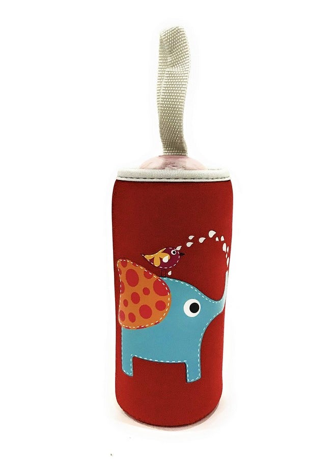 The Little Lookers ? Cute Animated Patterned Soft Stretchable Baby Feeding Bottle Cover With Easy To Hold Strap For 120Ml 150Ml 240Ml (Sheep & Elephant Pack Of 2)  - Image 3