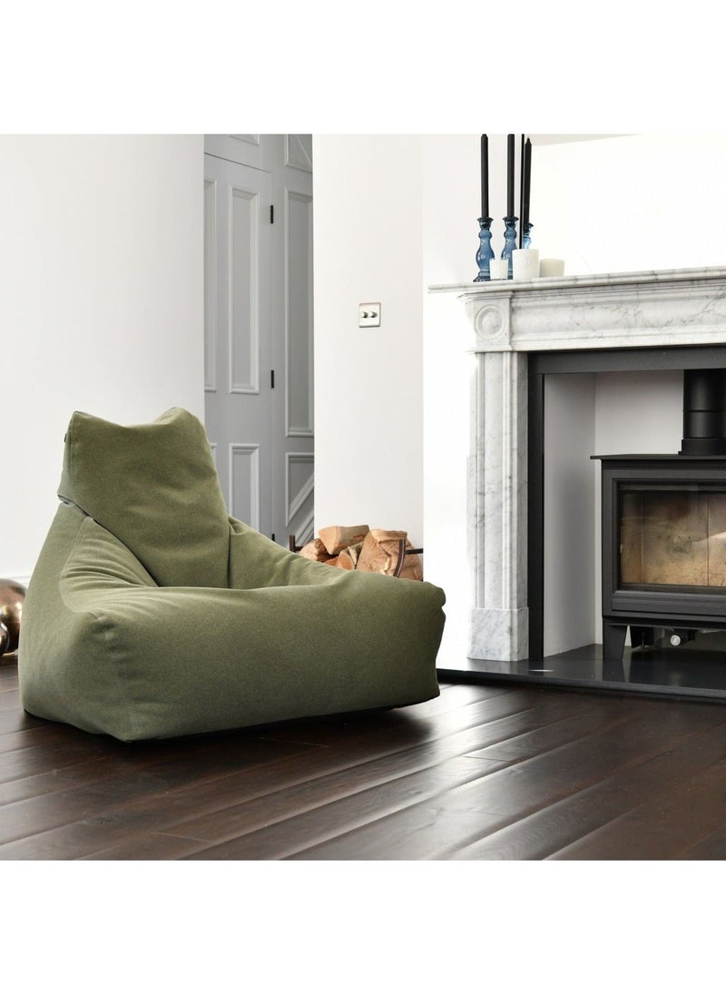 Extreme Lounging Extreme Lounging® - Original Mighty Brushed Suede Bean Bag - Made in UK - Premium Quality Double Stitched Bean Bag - Stylish, Soft & Comfortable - Color Moss  - Image 5
