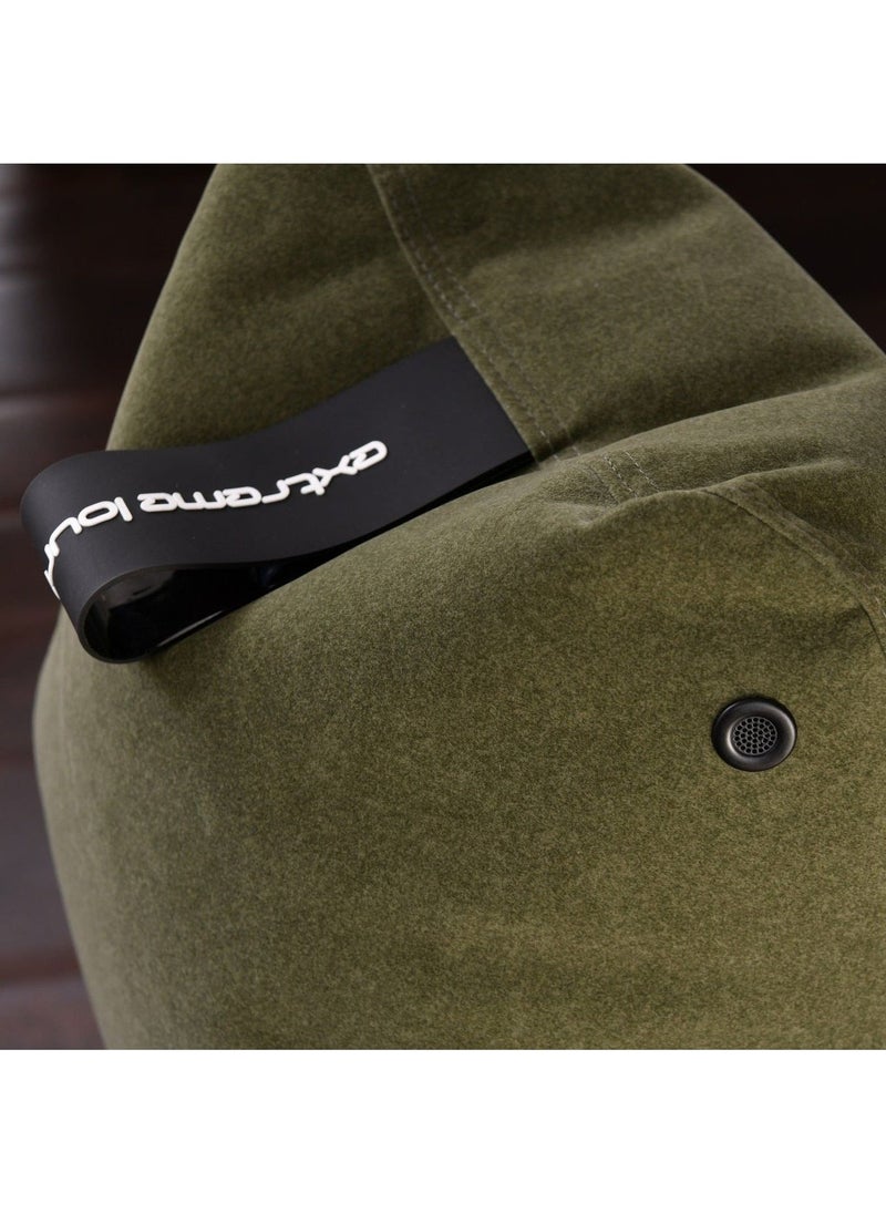 Extreme Lounging Extreme Lounging® - Original Mighty Brushed Suede Bean Bag - Made in UK - Premium Quality Double Stitched Bean Bag - Stylish, Soft & Comfortable - Color Moss  - Image 4