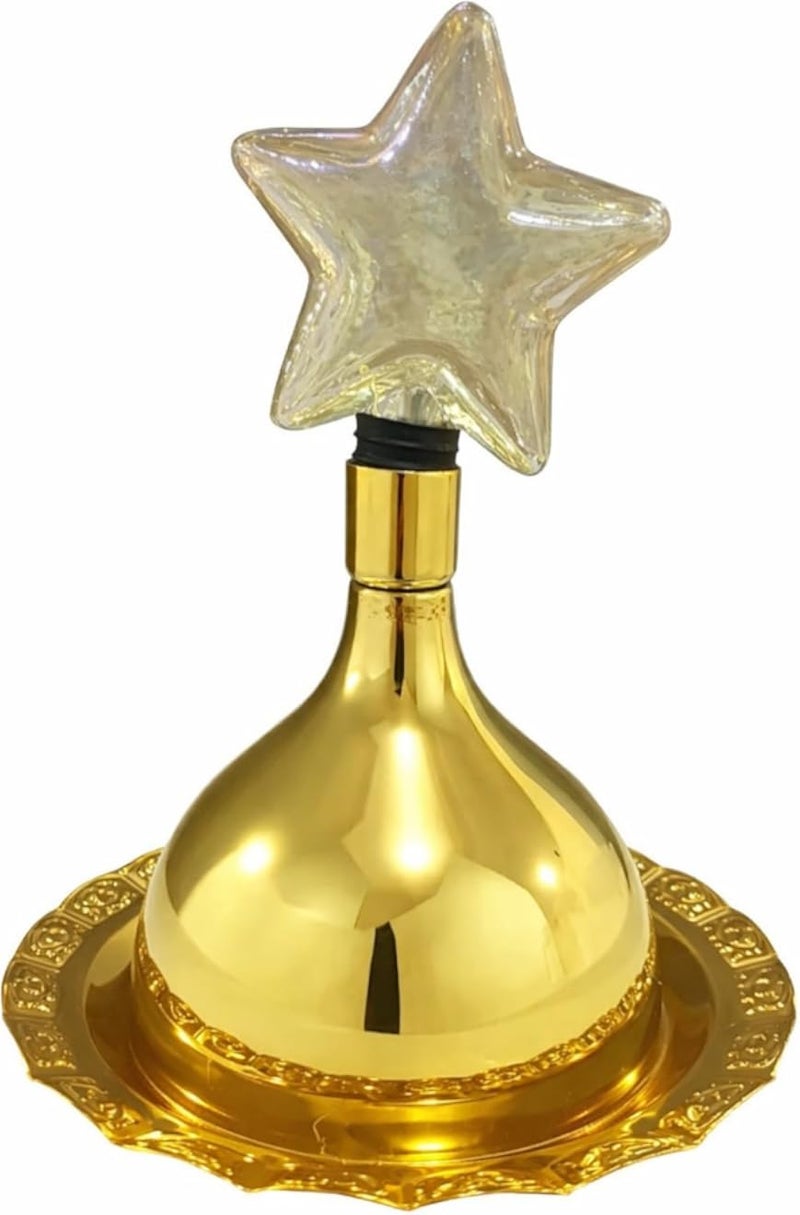 جينيريك, جولد ستار ديكوراتيفي بوتتلي ويته تراي, يسلاميك رامادان ييد ديكور, جولد فينيسه ميتال تقديم طبق ويته زجاج ستار ستوببير