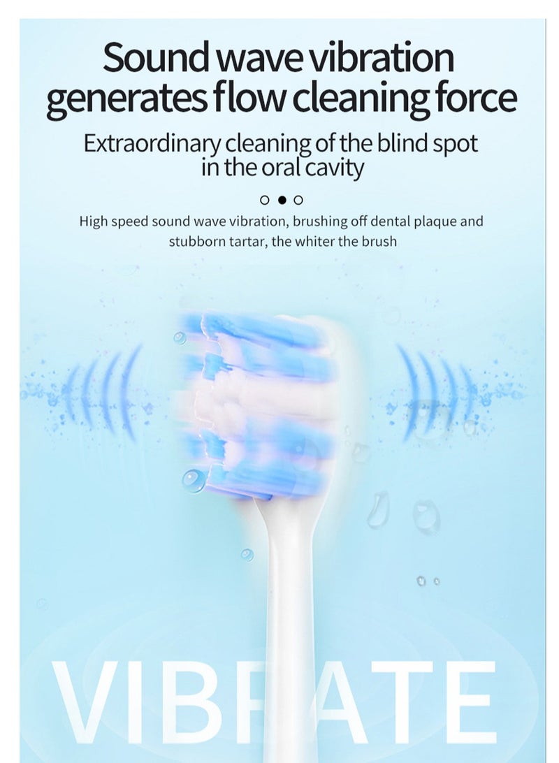 Fanski Electric Toothbrush, Sonic Toothbrush with 8 Brush Heads Ultra Sonic Motor 6 Modes, Rechargeable, IPX7 Waterproof, Electric Toothbrush for Adults and Teenagers - Image 5