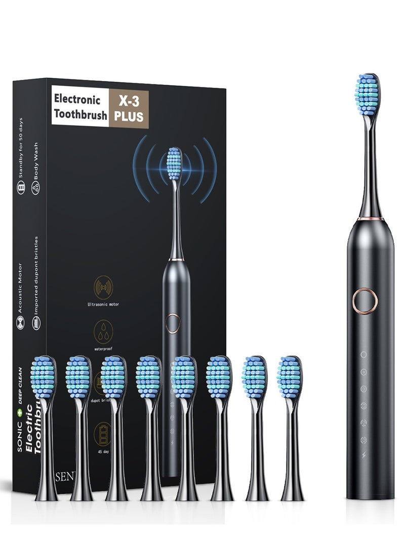 Fanski Electric Toothbrush, Sonic Toothbrush with 8 Brush Heads Ultra Sonic Motor 6 Modes, Rechargeable, IPX7 Waterproof, Electric Toothbrush for Adults and Teenagers - Image 1