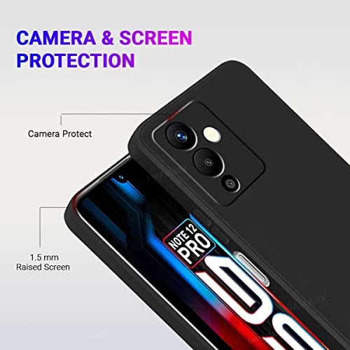 LIRAMARK Silicone Soft Back Cover Case for Infinix Note 12 Pro 5G / Note 12 5G (Silicone Black) - Image 3