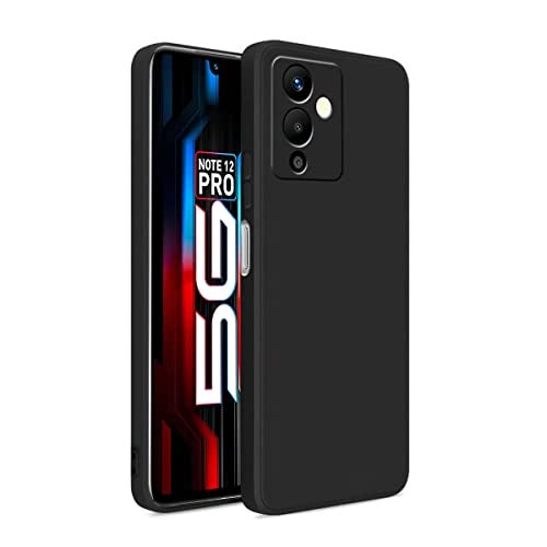 LIRAMARK Silicone Soft Back Cover Case for Infinix Note 12 Pro 5G / Note 12 5G (Silicone Black) - Image 1