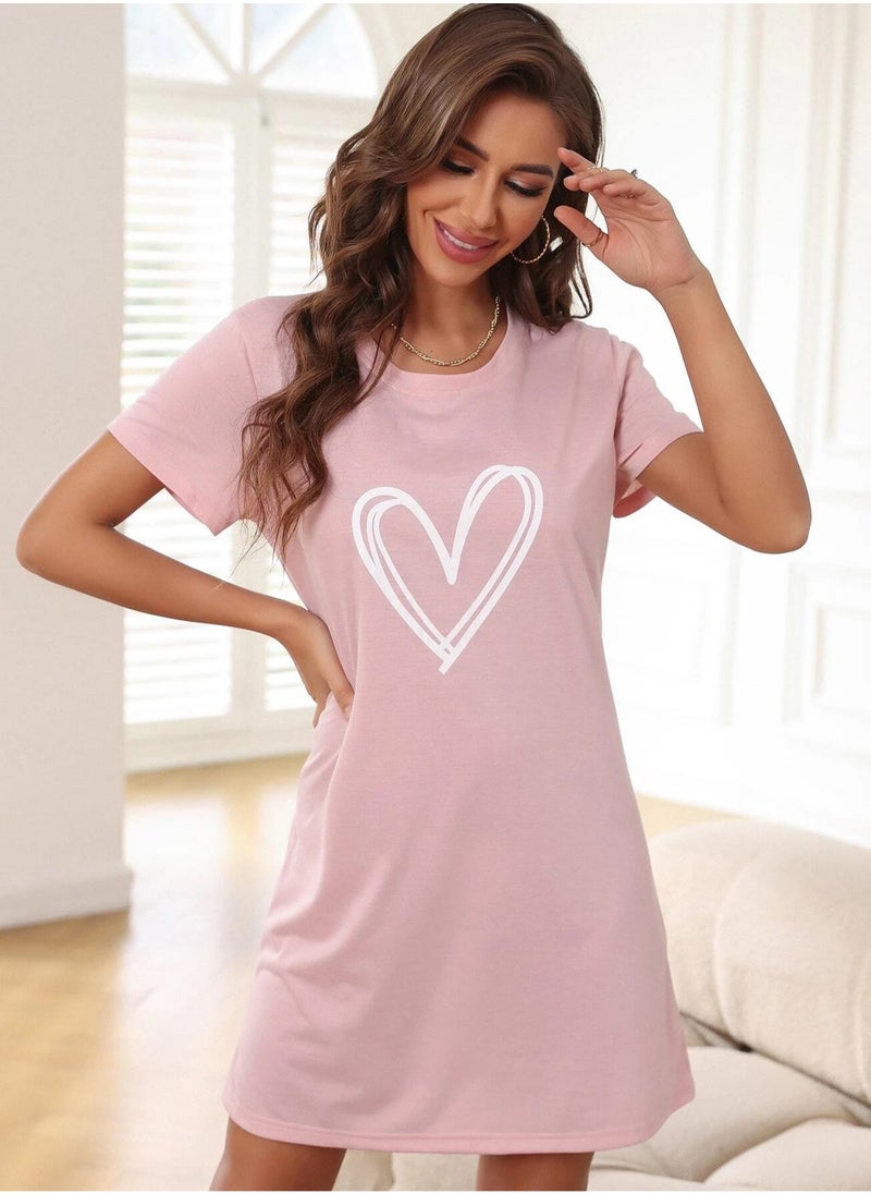 Mesery Mesery Sleepshirt Cotton Short Sleeves Printed  - Image 1