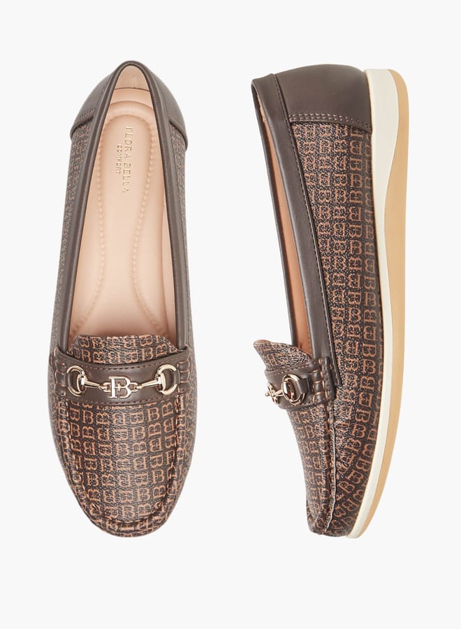 Flora Bella By Shoexpress Women Solid Buckle Accent Slip-On Loafers  - Image 1