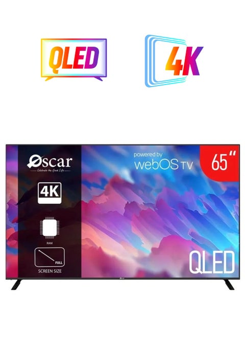 تلفزيون OSCAR QLED الذكي مقاس 65 بوصة مع نظام التشغيل WebOS 60 هرتز OS65QLEDW