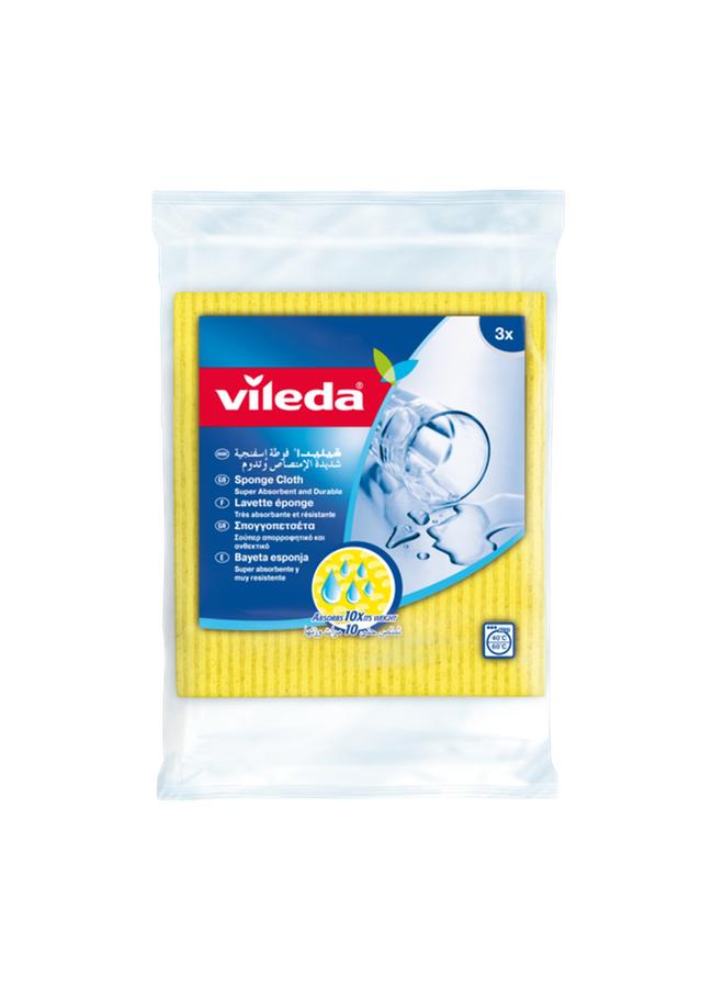 Vileda 5-Piece Super Absorbent and Durable Sponge Cloth Yellow 18 x 20cm