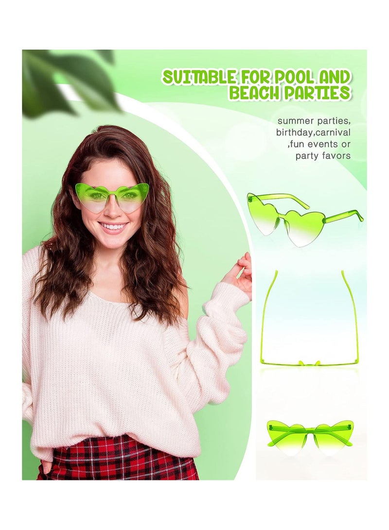 SYOSI 8 Pairs Heart Shape Sunglasses Rimless Heart Sunglasses Colorful Heart Glasses Rimless Glasses Eyewar for Women Party Favor - Image 5