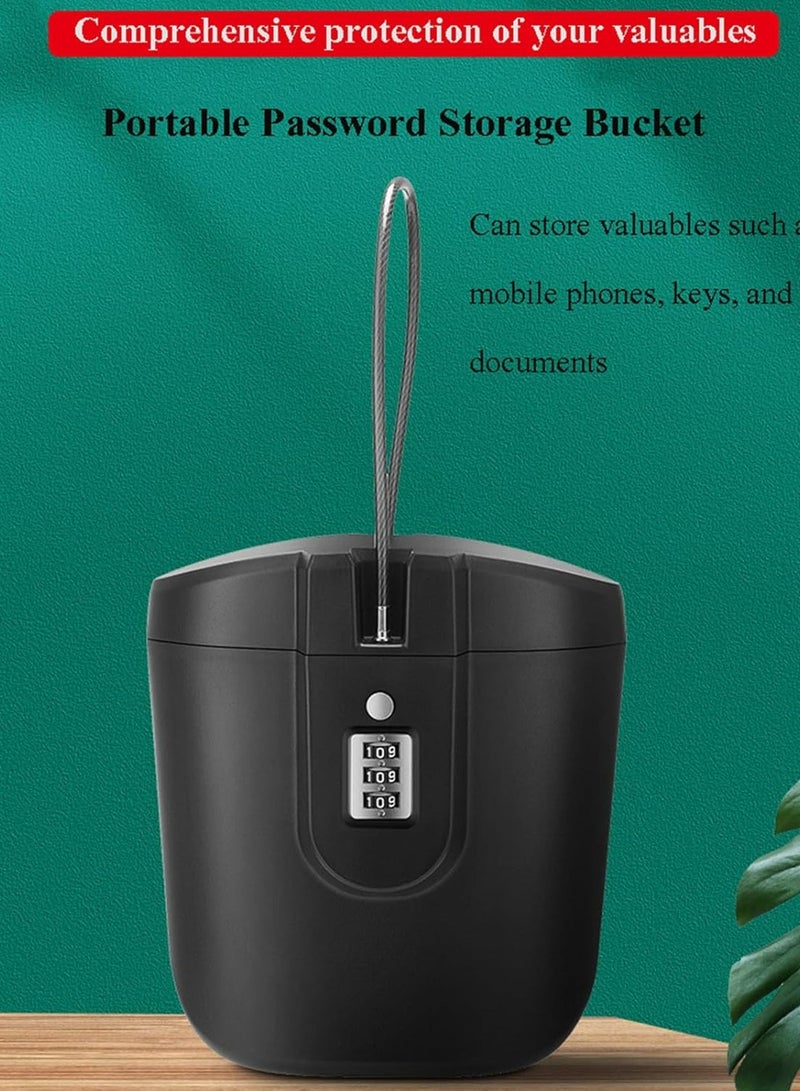 Portable Safe Box - Combination Security Case Lock Box with Code (Black) - Image 4