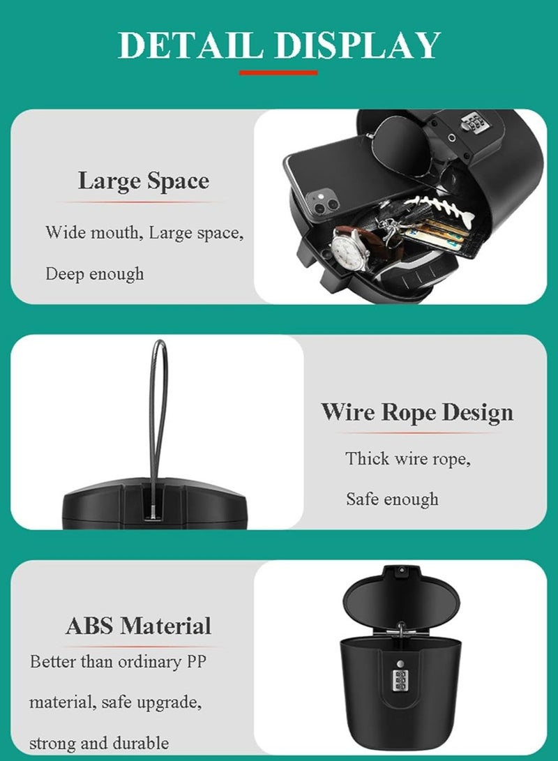 Portable Safe Box - Combination Security Case Lock Box with Code (Black) - Image 3