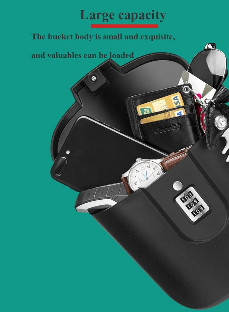 Portable Safe Box - Combination Security Case Lock Box with Code (Black) - Image 2