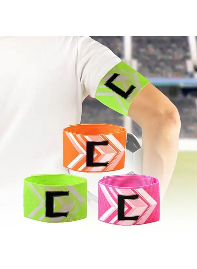 1pc Orange Adjustable Captain Armband Elastic Adhesive Wrap Around Style Durable PA Fabric For Soccer Hockey Rugby Netball Sports Team Armband - Image 1