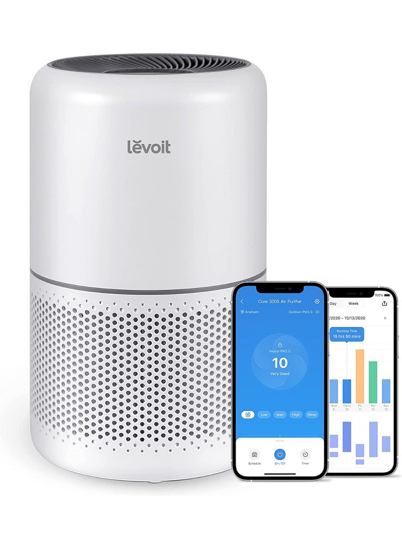 LEVOIT Smart Air Purifier for Home Bedroom, H13 HEPA Air Filter with Real Time Air Quality Sensor, Removes 99.97% Pollen Allergies Dust Odours, Alexa Enabled Air Cleaner with Quiet Auto Mode, Core300S - Image 1