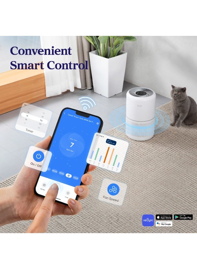 LEVOIT Smart Air Purifier for Home Bedroom, HEPA Air Filter with Real Time Air Quality Sensor, Removes 99.97% Pollen Allergies Dust Odours, Air Cleaner with Quiet Auto Mode, Core300S - Image 4