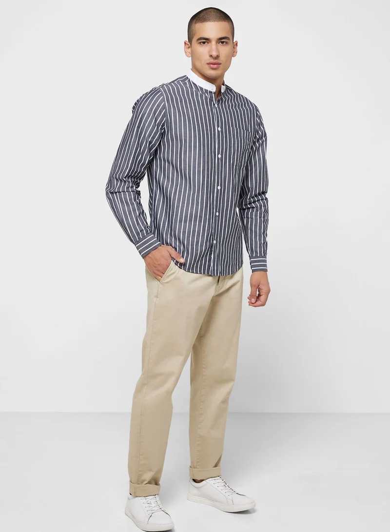 Seventy Five Stripes Slim Fit Full Sleeve Casual Shirt
