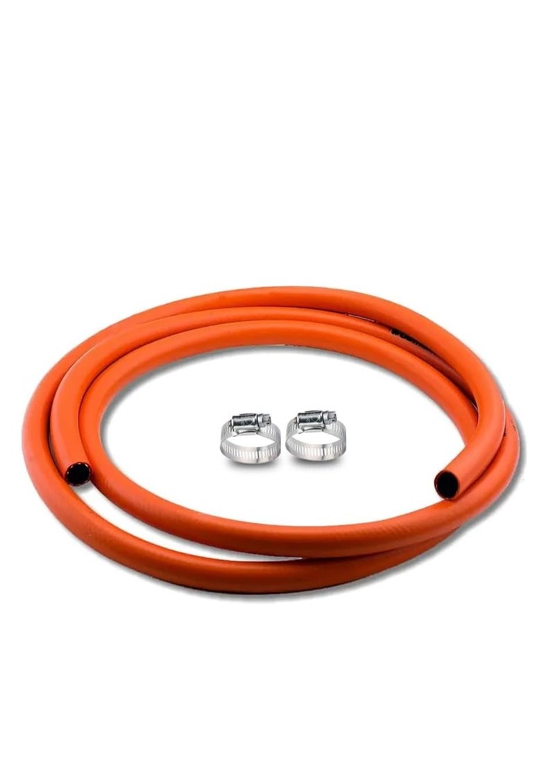 Royal Apex 3 Meters Red Gas Hose With Hose Clip Made In Italy - Image 1