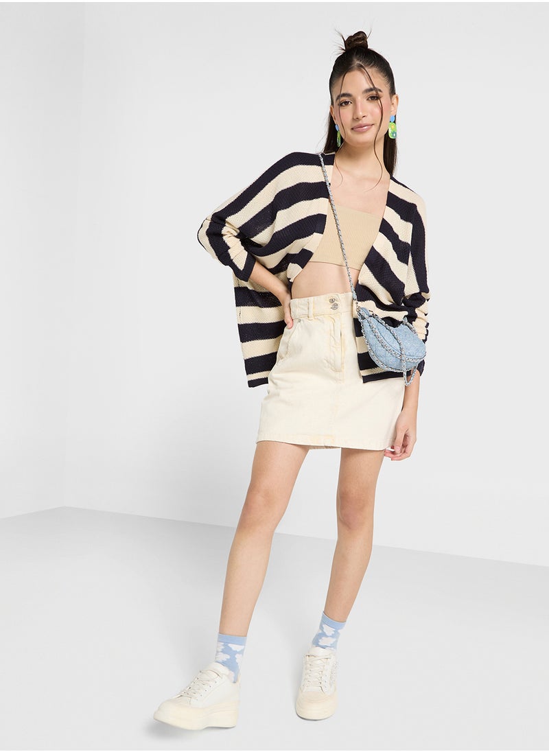 Ginger Monochrome Stripe Cardigan  - Image 4