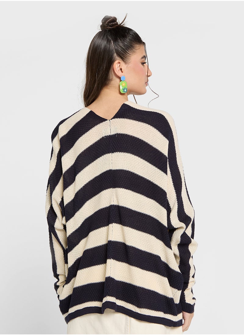 Ginger Monochrome Stripe Cardigan  - Image 2