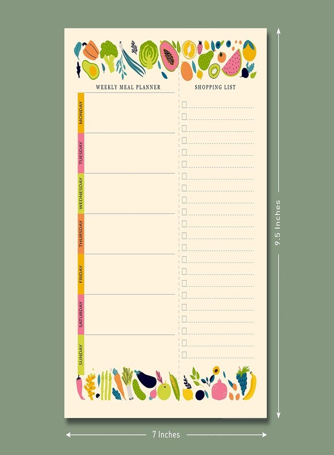 mudrit Magnetic Weekly Meal Planner Notepad with Tear Off Grocery Shopping List for Fridge | What To Eat Pad - 52 sheets, 7” x 10” - Image 2